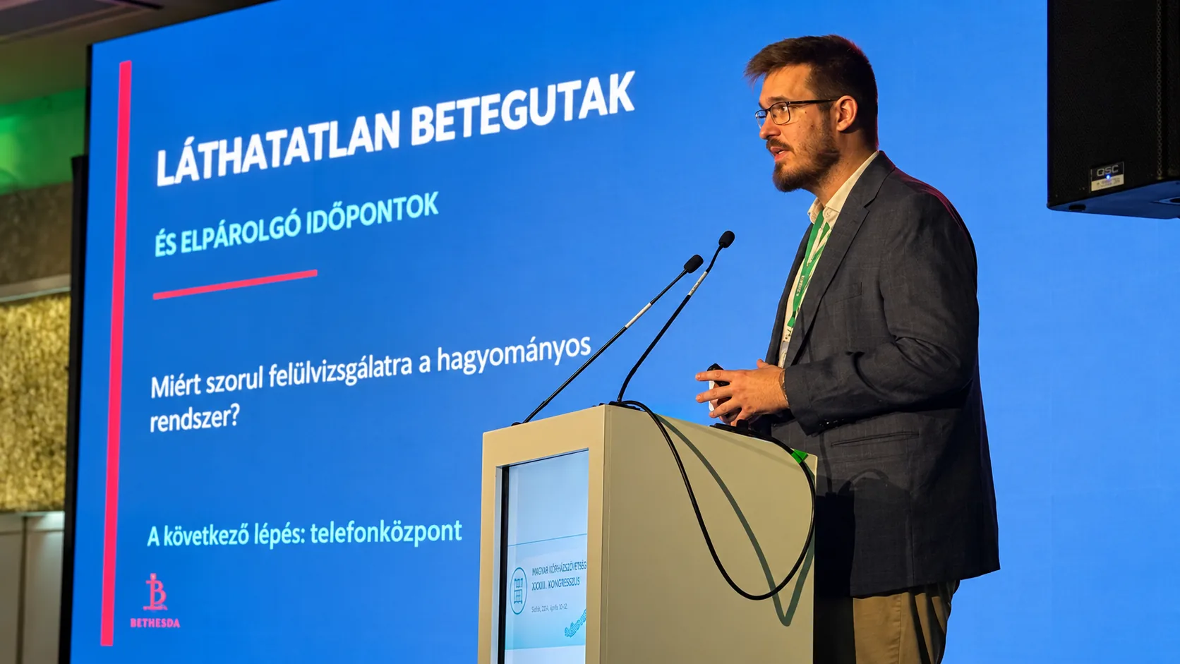 Nagy Andor, az EHIK call center vezetője a közös előadáson, 2026. szeptember 17.